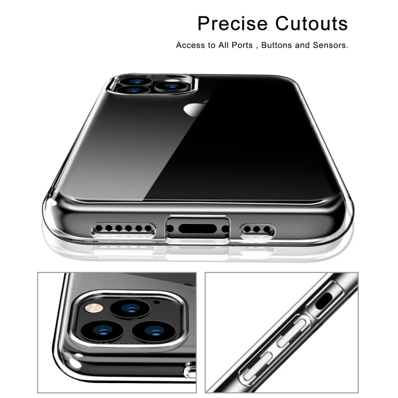 Yokata Clear Phone case for iPhone 11 pro Max Transparent Hard TPU Waterproof iphone capa Coque | Мобильные телефоны и