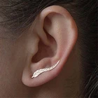 Мода личность металлические лист Простой уха развертки с запахом золотые для ушей альпинист листья ухо клип серьги-наручники