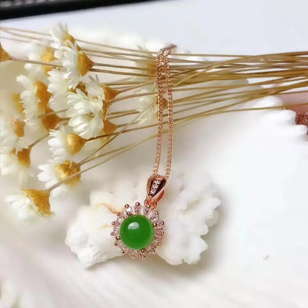 Классический натуральный нефритовый драгоценный камень ожерелье серьги кольцо