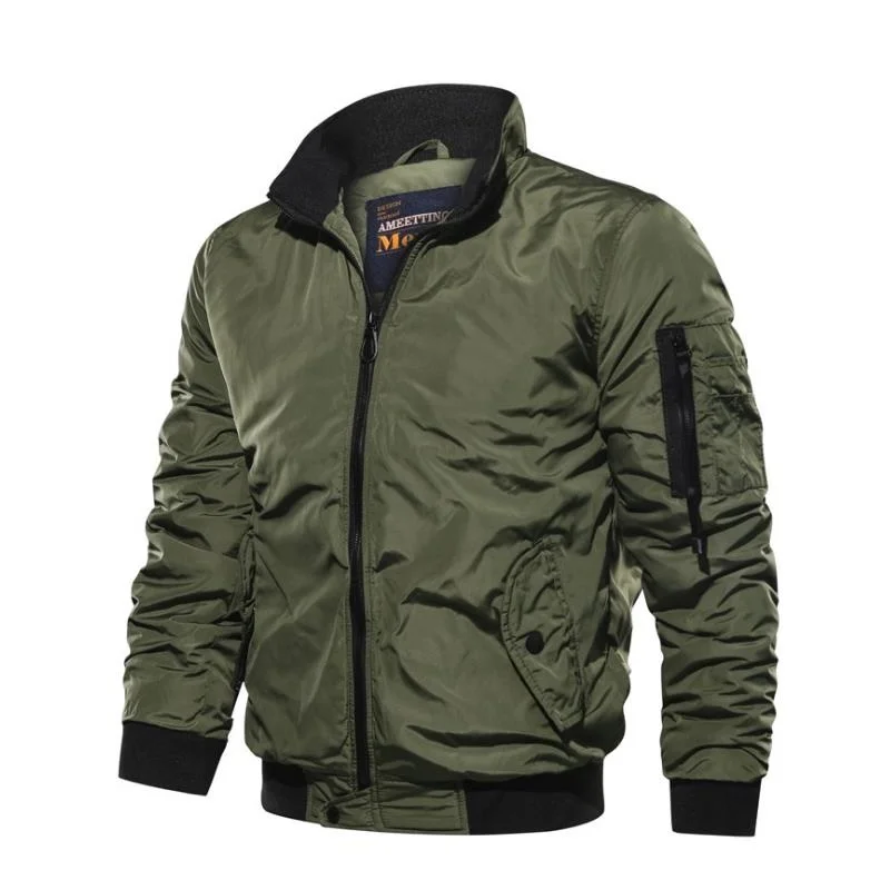 

Casual Waterproof Spring 2020 Military Jacket Men's top Jackets Coats Men Outerwear Casual Brand Zipper Thin Coat Stand-Collar