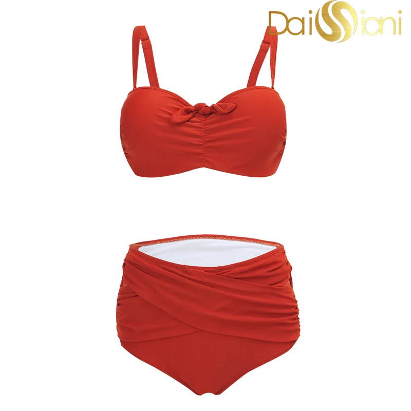 Новые Купальники больших размеров с высокой талией женское бикини женский