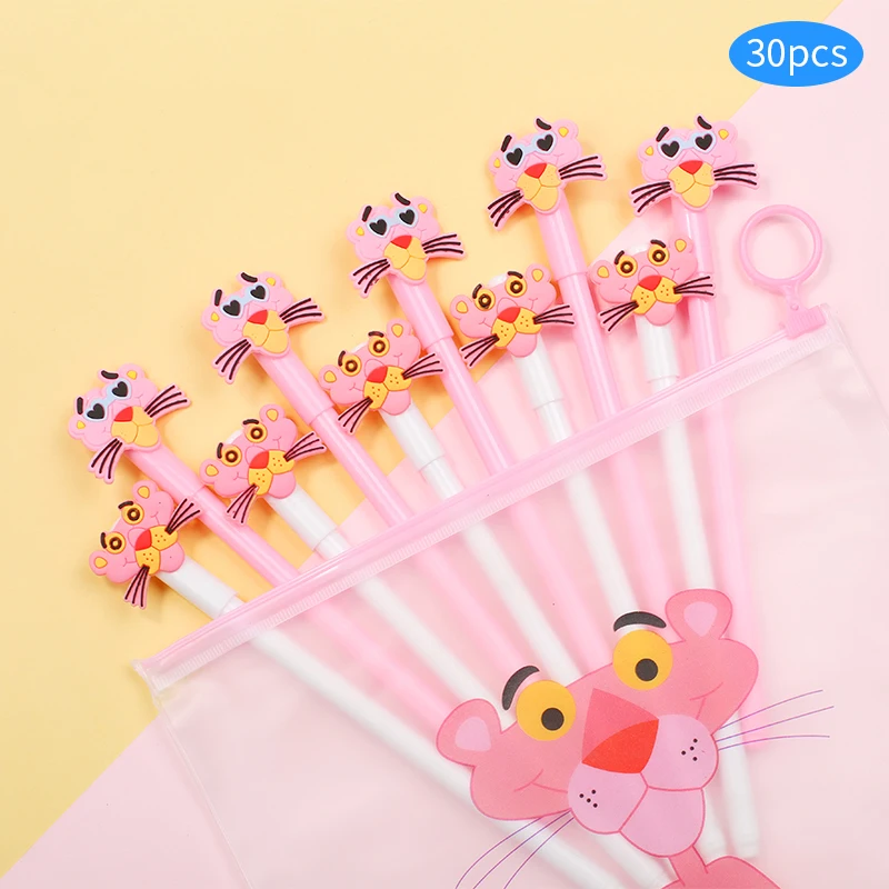 30 шт./компл. корейский пушистый Цветной Розовая пантера гелевая ручка