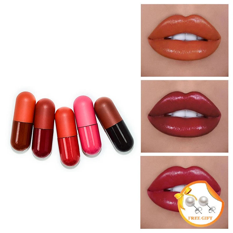 

Мини антипригарный блеск для губ 5 цветов матовая стойкая водостойкая жидкая помада для женщин Косметика для макияжа оптовая продажа