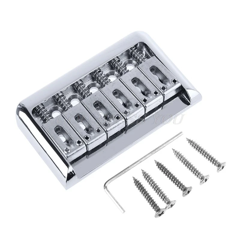 Хромированный Жесткий хвост 6 струн мост для электрогитары хвостовик и гаечный