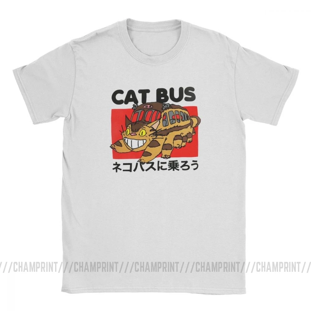 Мужская футболка с изображением кота и автобуса забавная хлопковая коротким