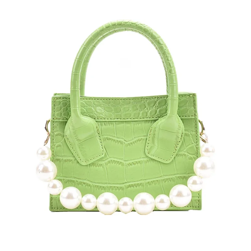 

Pearl Super Mini Tote Bag 2021 Spring Fashion New High-quality PU Leather Women's Designer Handbag Chain Shoulder Messenger Bag