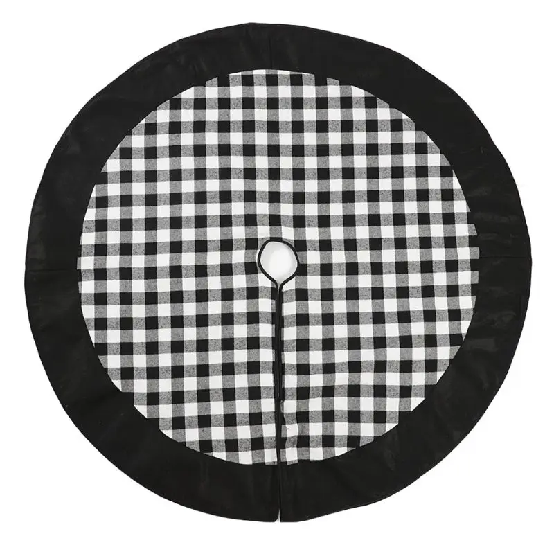 Декор для юбки в виде рождественской елки черно белый клетчатый базовый