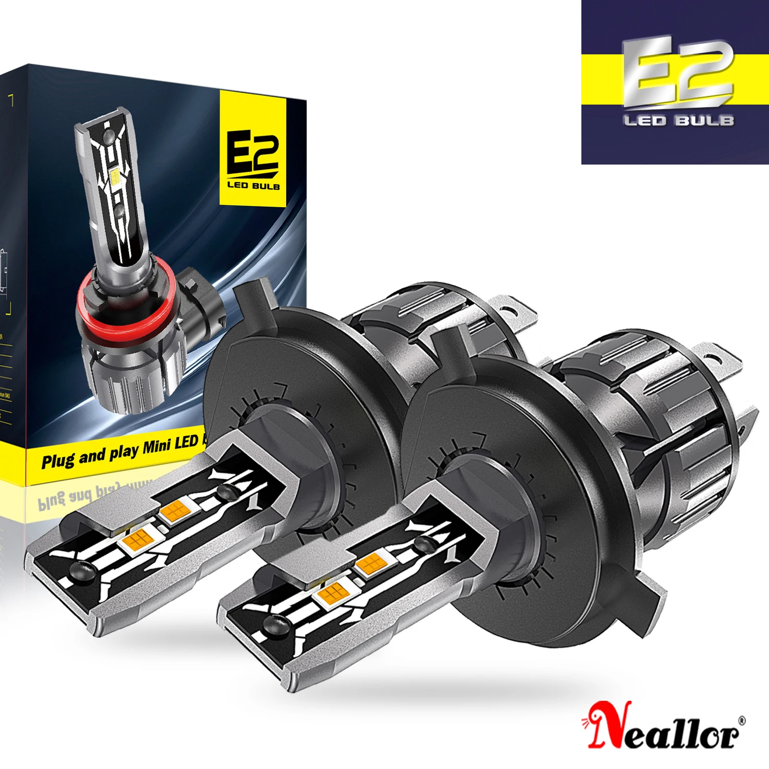 

2 шт., Автомобильные светодиодные лампы 100 Вт 9005 лм H4 H7 Canbus H10 H8 H9 H11 9006 HB3 9012 HB4 6000 Hir2