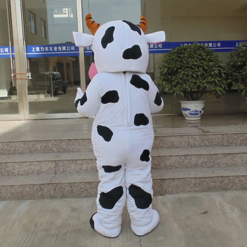 

Cute Cow Mascot Costume Chinese Year of The Ox Cosplay Set Unisex Adult Size Spotted Cow Fursuit Birthday Gift Furry Mascot
