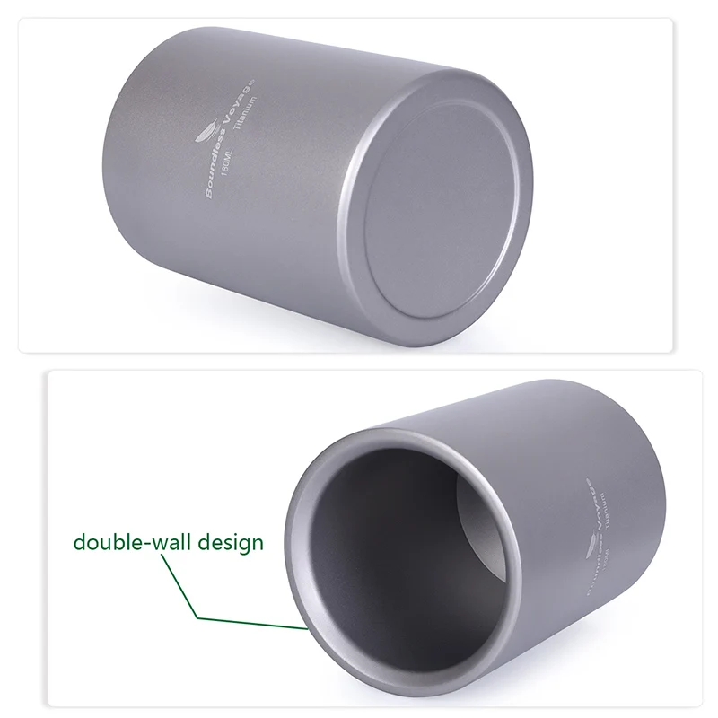 Двухслойная настенная чайная чашка из чистого титана Boundless Voyage портативный