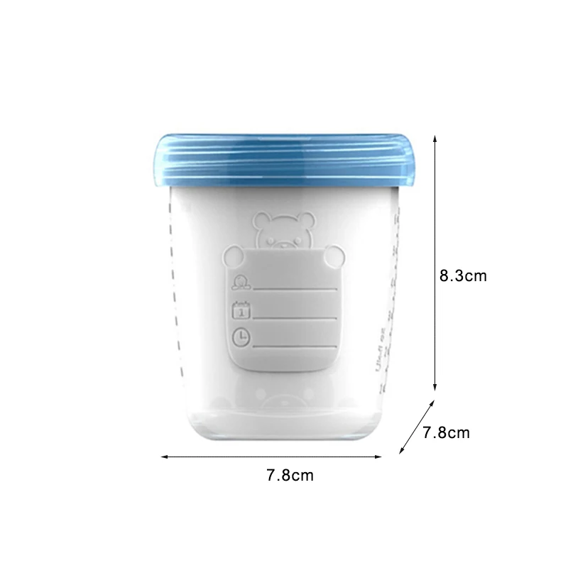 

4 Pieces/Set 180ml Breast Milk Storage Bottle Wide Neck Infant Newborn Food Freezer Fresh Cup BPA Free Products NBB0034