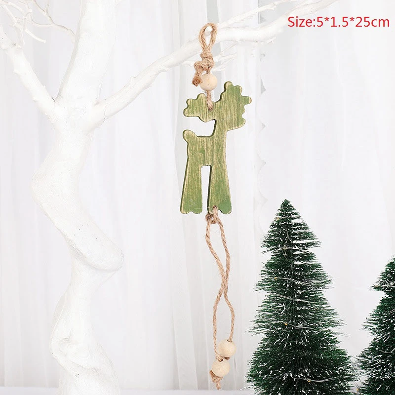 Christmas Tree Ornaments Mini Elk Wooden Doll Pendant New Year 2020 Decorations For Home Xmas Decorative Accessories | Дом и сад