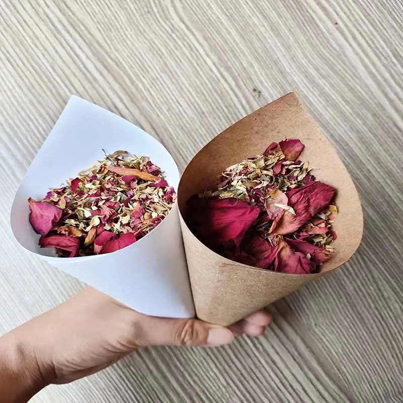 Креативные Свадебные конусные высушенные лепестки с конфетти популярное