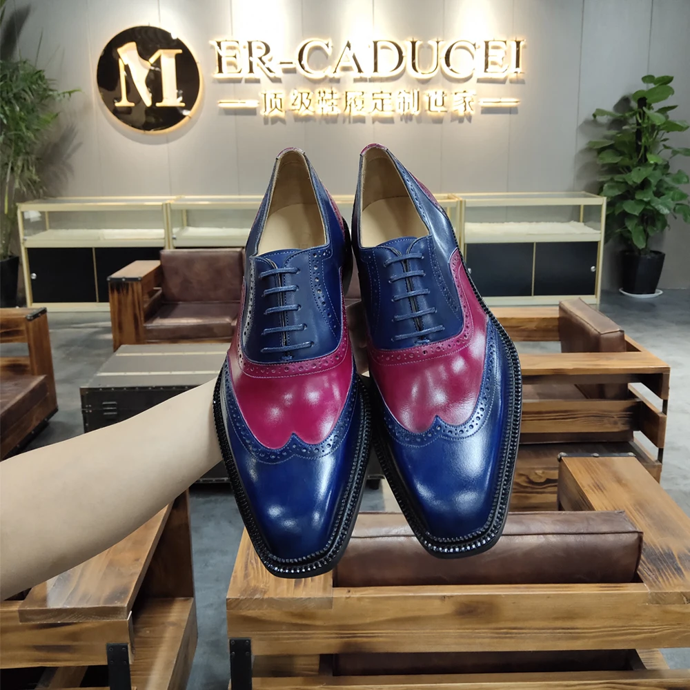 Классические мужские туфли из натуральной кожи винтажные Ретро-туфли ручной