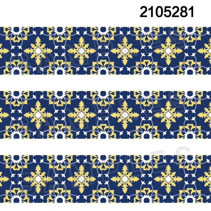 

10yards Different Sized Blue-and-white Porcelain Printed Grosgrain Ribbon For Hair Bows DIY Crafts Handmade Accessories