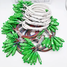 10 PCS/Lot 1X2 1X4 1X8 1X16 1X32 PLC SC/APC SM 0.9mm G657A1 PVC 1m FTTH Fiber Optic Splitter