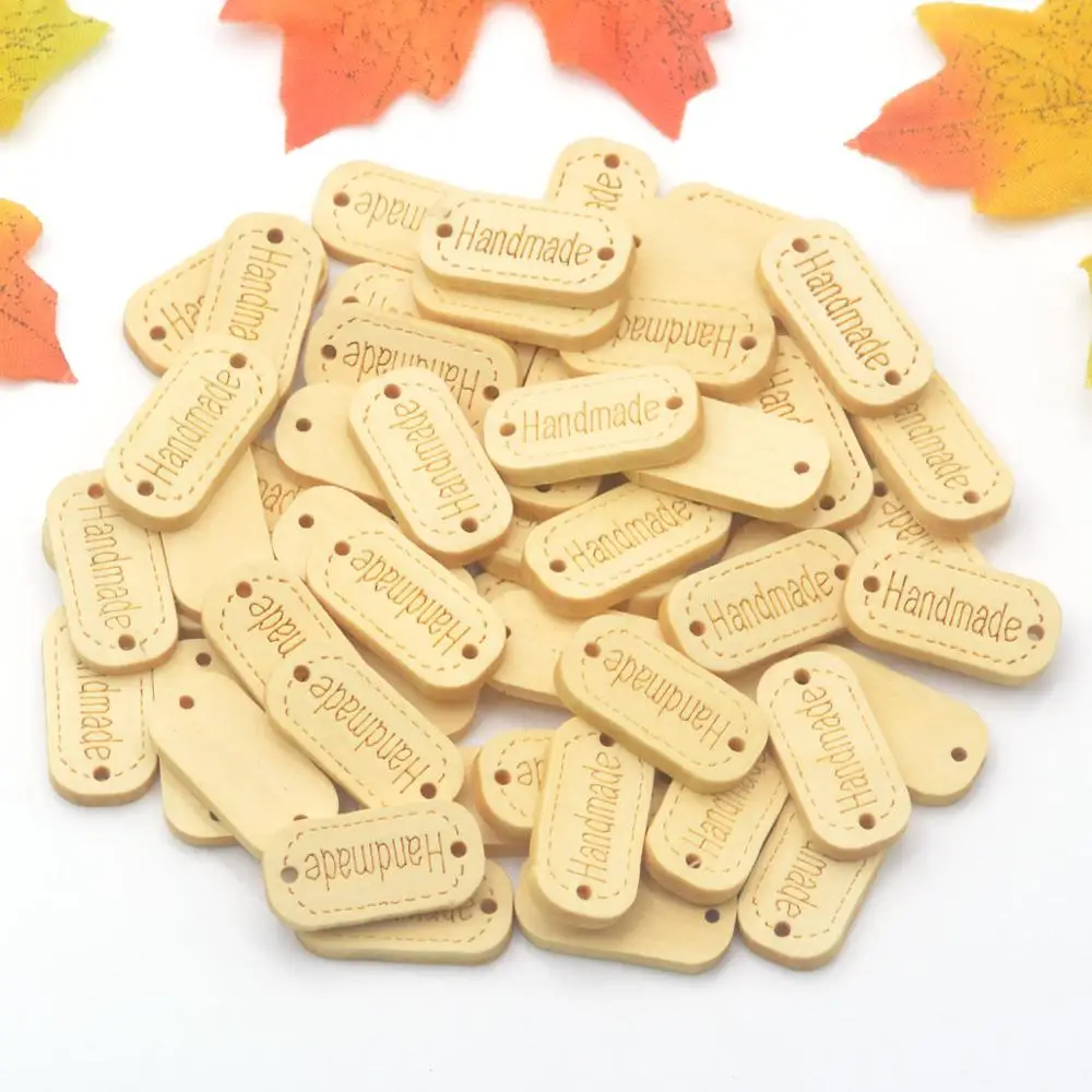 Бирки для вязания 50 шт. этикетка ручной работы ярлыков деревянные пуговицы шитья