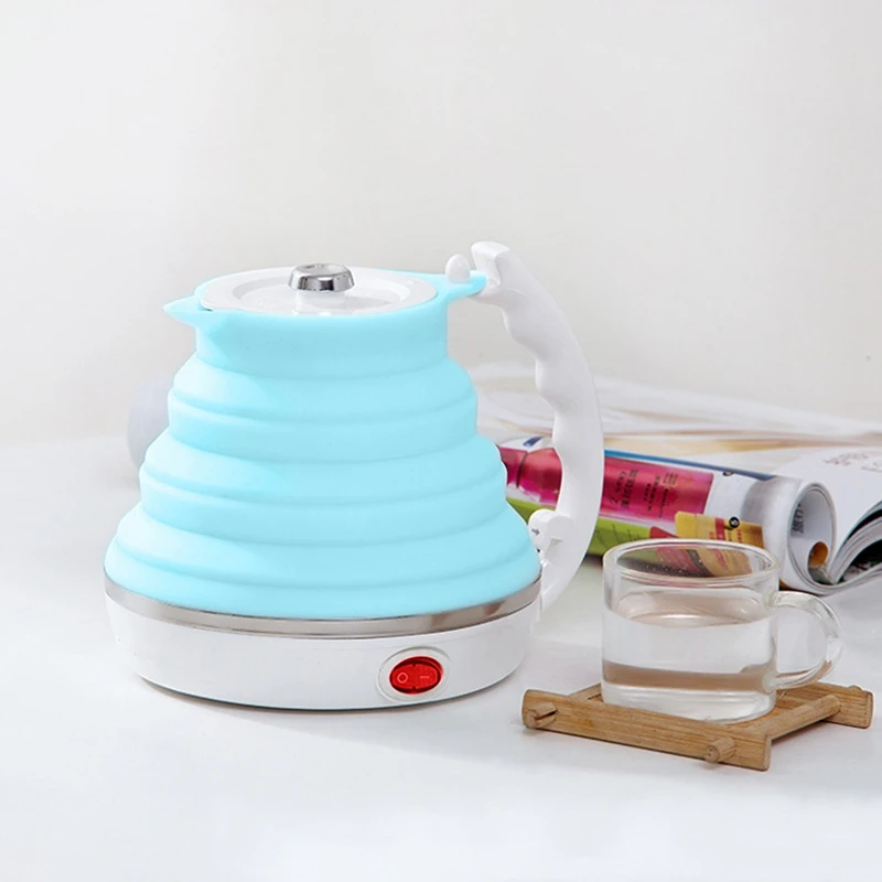 

HOT-Ultrathin Upgraded Food Grade Silicone Travel Foldable Electric Kettle Boil Dry Protection Portable With Dual Voltage And Se