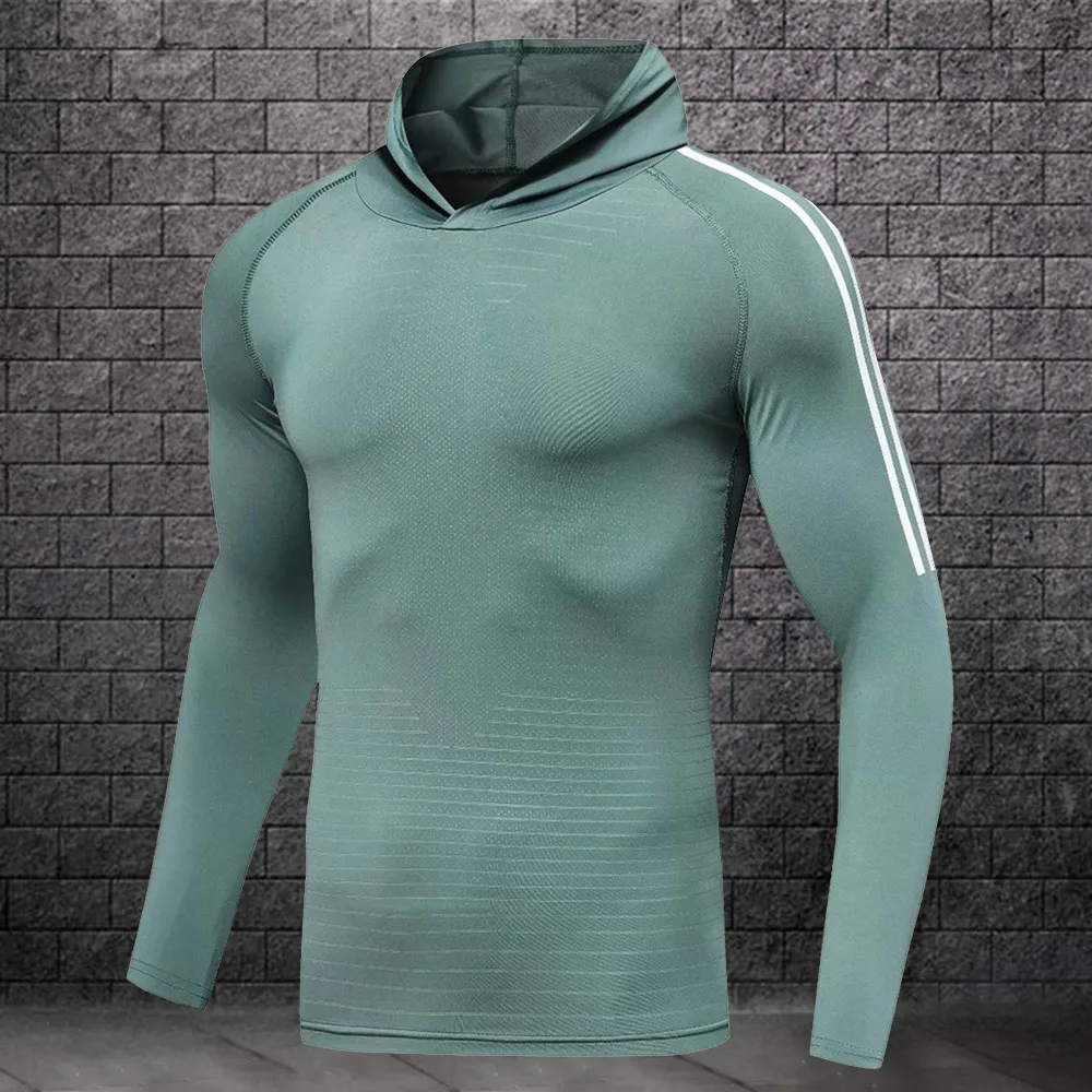 

Men's Compression Under The Top Base Layer Long Sleeve Sports Tights Quick Drying Training Running T Shirt Gym Muscle Shirts Men