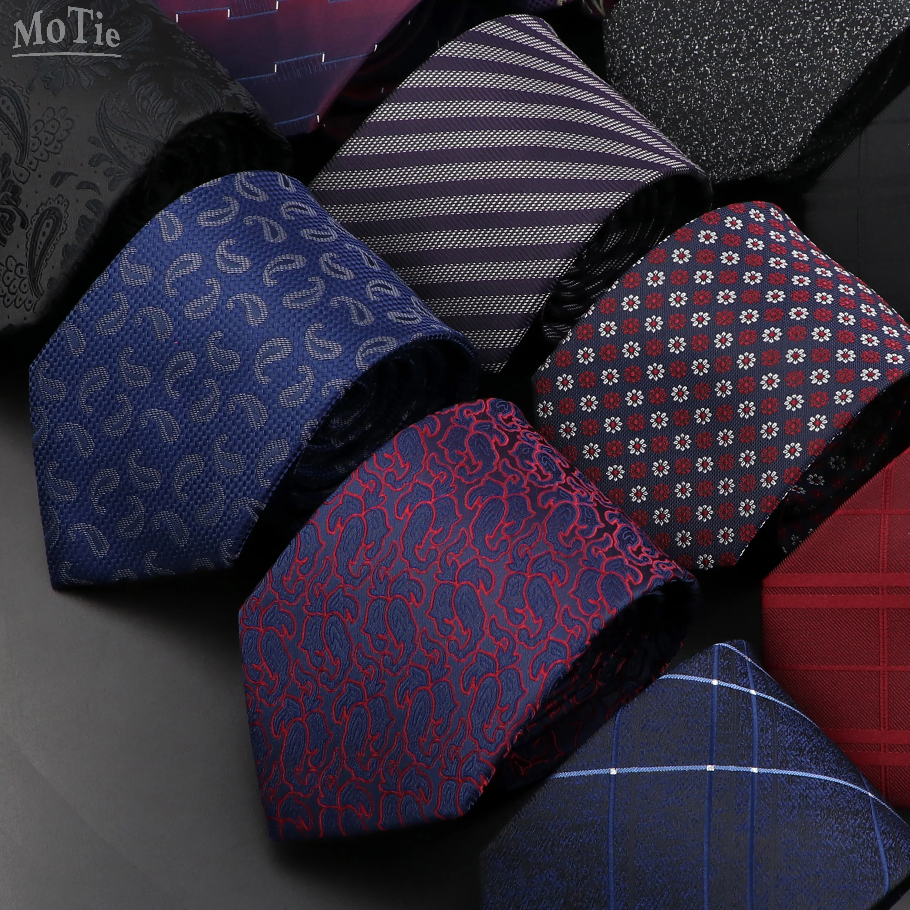 Мужской галстук 8 м классический с пейсли Цветочный в клетку полоску деловой