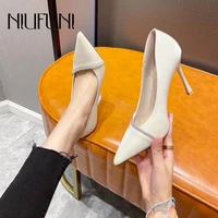 female high heels stiletto pointed rhinestone chain womens shoes fashion elegant sexy party shoes ladies simple slip on shoes