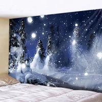 christmas snow tapestry santa gifts fireplace christmas tree elk wall hanging room bedroom dormitory home decoration