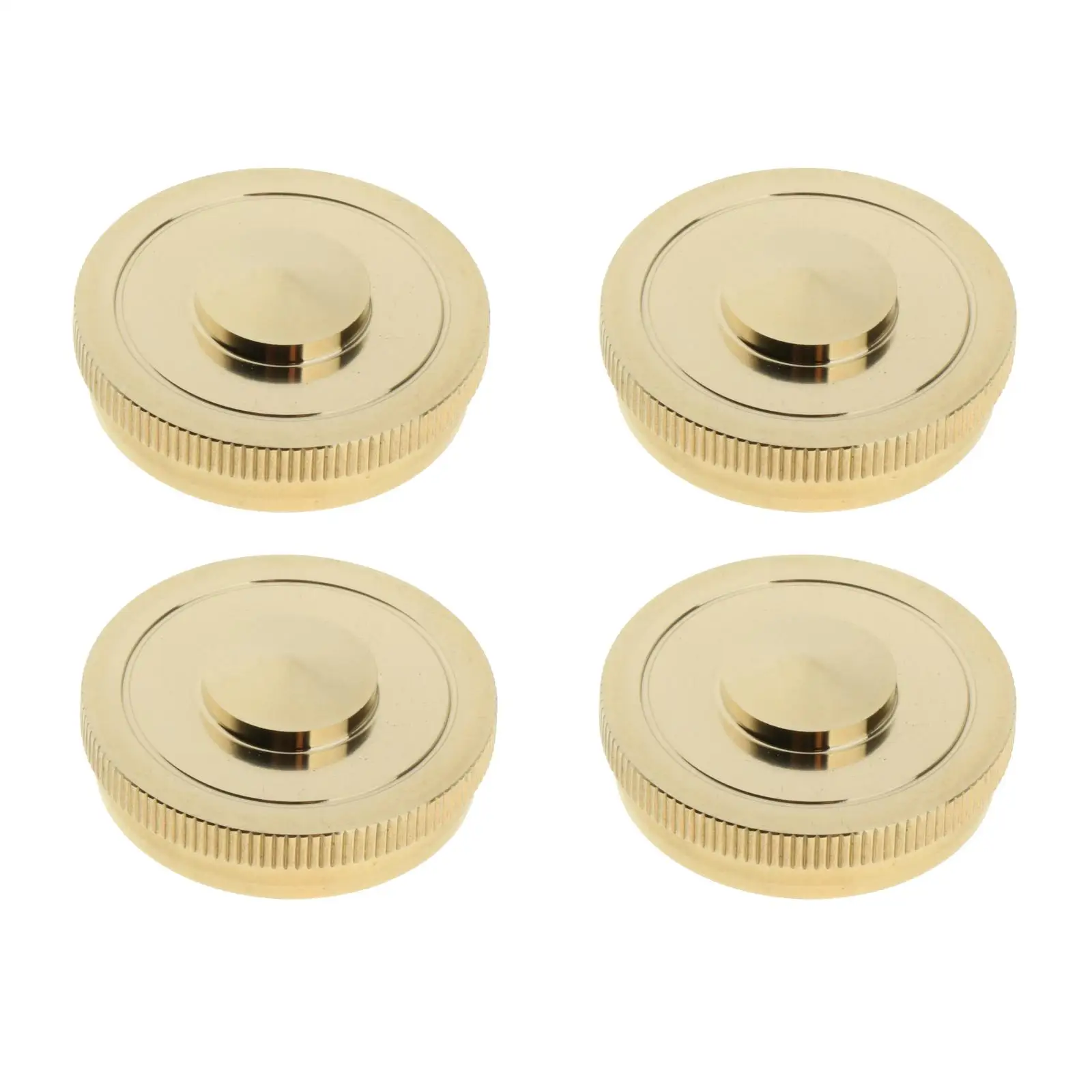 

4 Pieces Metal Golden Cylinder Lower Cover Caps Parts for French Horn DIY