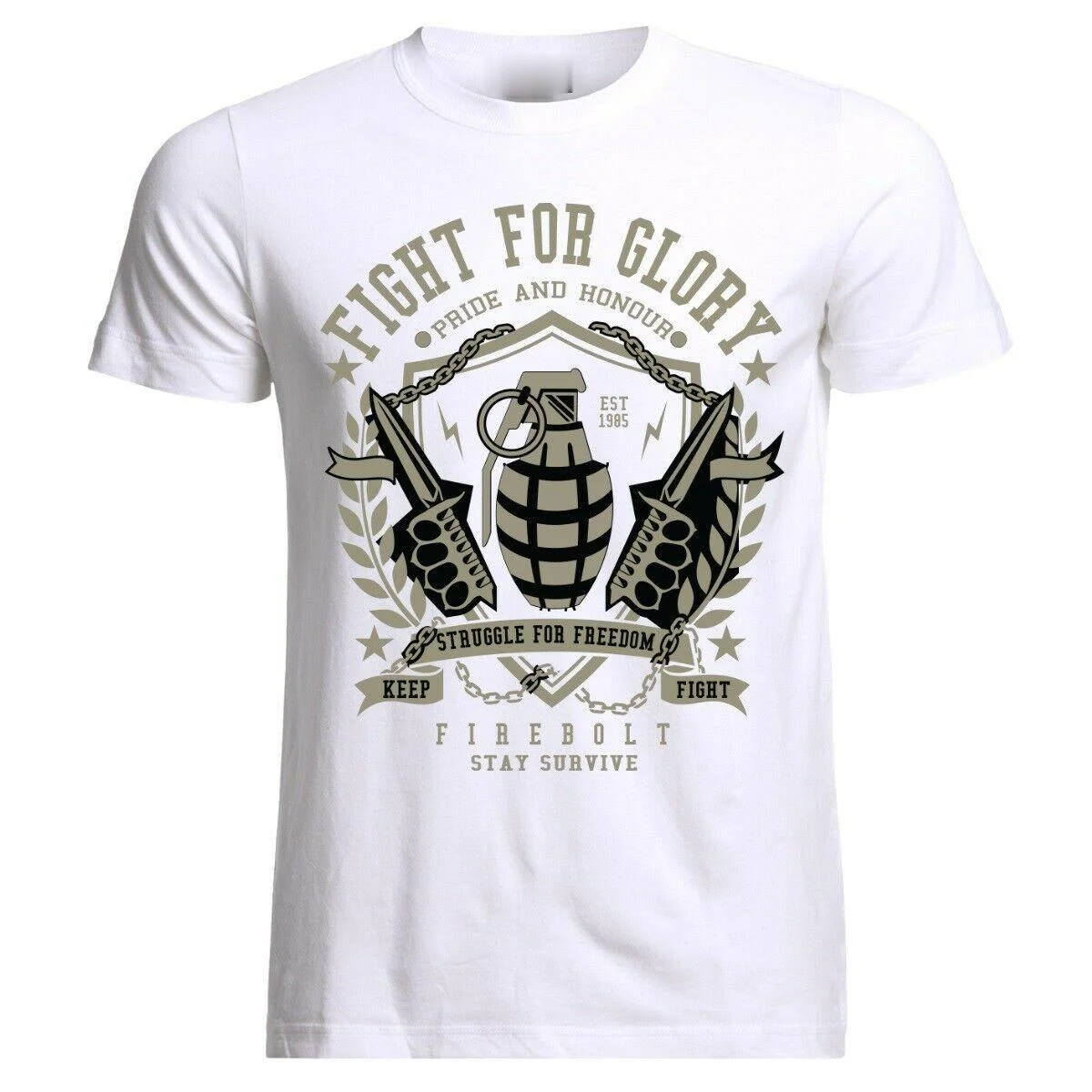 

Grenade Fight For Glory Pride And Honour Army Militar T-Shirt