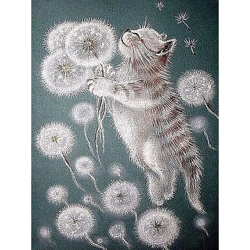 

Blackboard Diamond Painting Cat Full 5d Diy Diamond Embroidery Dandelion Mosaic Cross-stitch Rhinestone Home Decor Gift G59