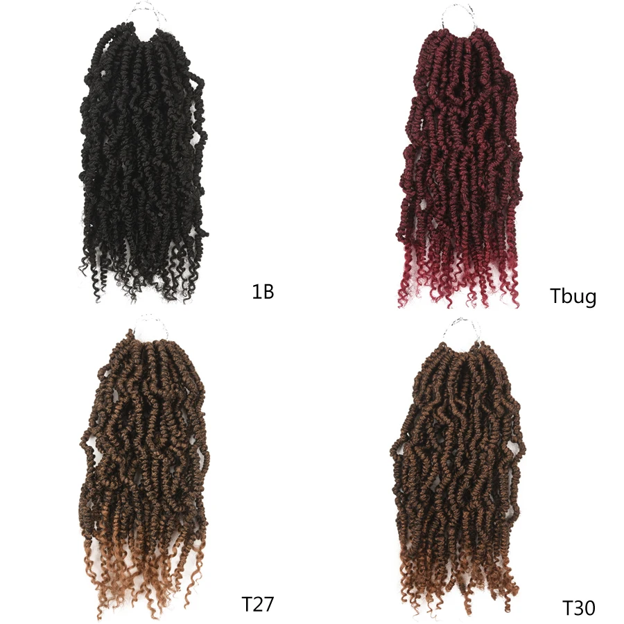 TOMO Предварительно скрученные Пружинные вязаные волосы короткие 14 дюймов