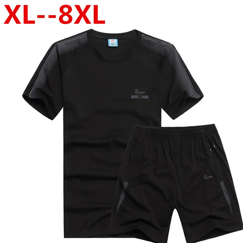 

size 10XL 9XL 8XL PLUS 7XL 6XL 5XL Men SportSuit Summer Style Gradient Sleeve T-shirt Short Male Tracksuit Man t Shirt