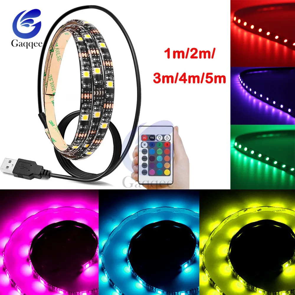 Светодиодная лента RGB 5 В 5050 60SMD/M USB 1-5 м | Лампы и освещение