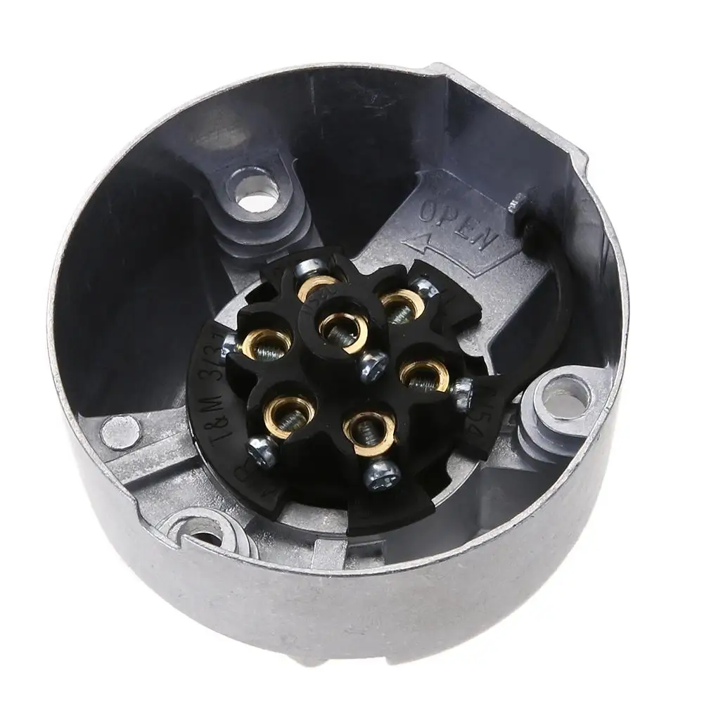 

12V 7 Way RV Boat Truck Trailer Metal Plug Connector Adapter With Socket Kit For European Standard RV Trailer Accessories