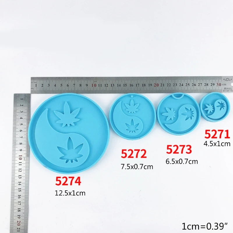 

Tai Chi Maple Leaf Coaster Cup Mat Epoxy Resin Mold Phone Sticker Decoration Silicone Mould DIY Crafts Jewelry Keychain