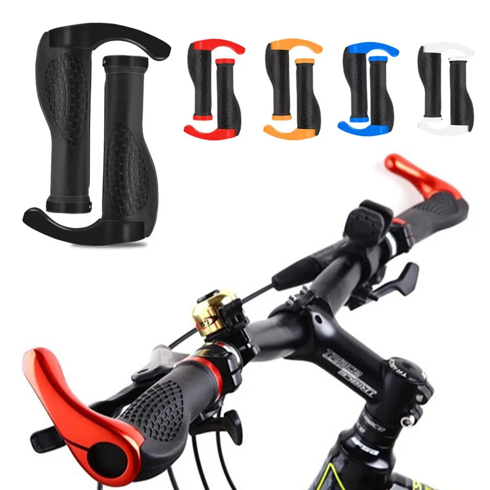 

Human Meat Ball Mountain Bike Lock Engineering Handle Set Ox Horn Sub Handle Aluminum Alloy+rubber Bicycle Components & Parts