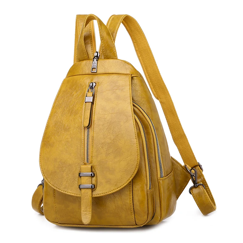 Женский рюкзак из мягкой кожи 3 в 1 повседневные одноцветные школьные сумки для