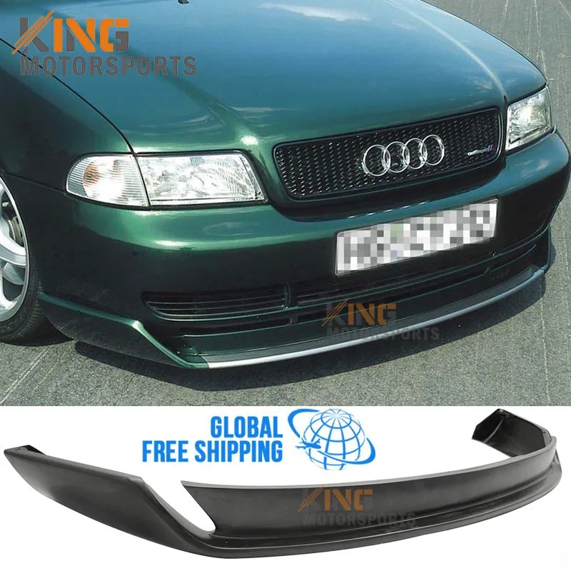 Подходит для 96-01 Audi A4 Черный передний бампер спойлер боди тип O Styel PU Global