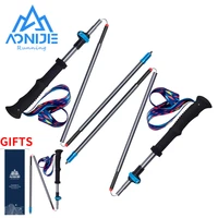 aonijie e4205 e4206 lightweight folding collapsible quick lock trekking pole for hiking trail running walking stick carbon fiber