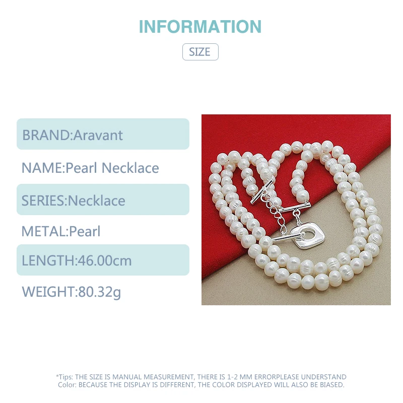 Женское многослойное ожерелье из серебра 2020 пробы с пресноводным жемчугом |