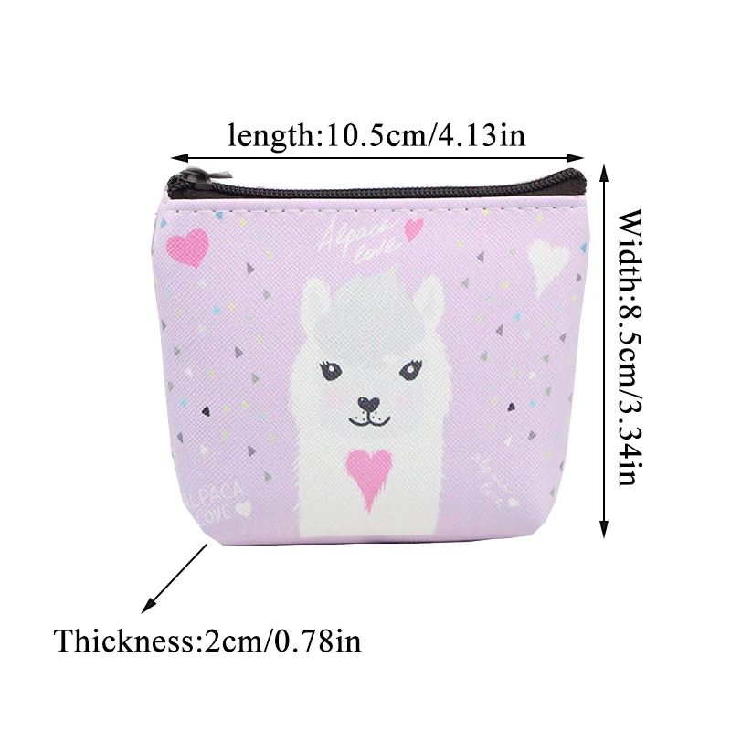 

2019 Summer New Brand Leather Purses Small Fresh Casual Pu Coin Wallet Lady Fashion Alpaca Pattern Cartoon Dollar Money Bag