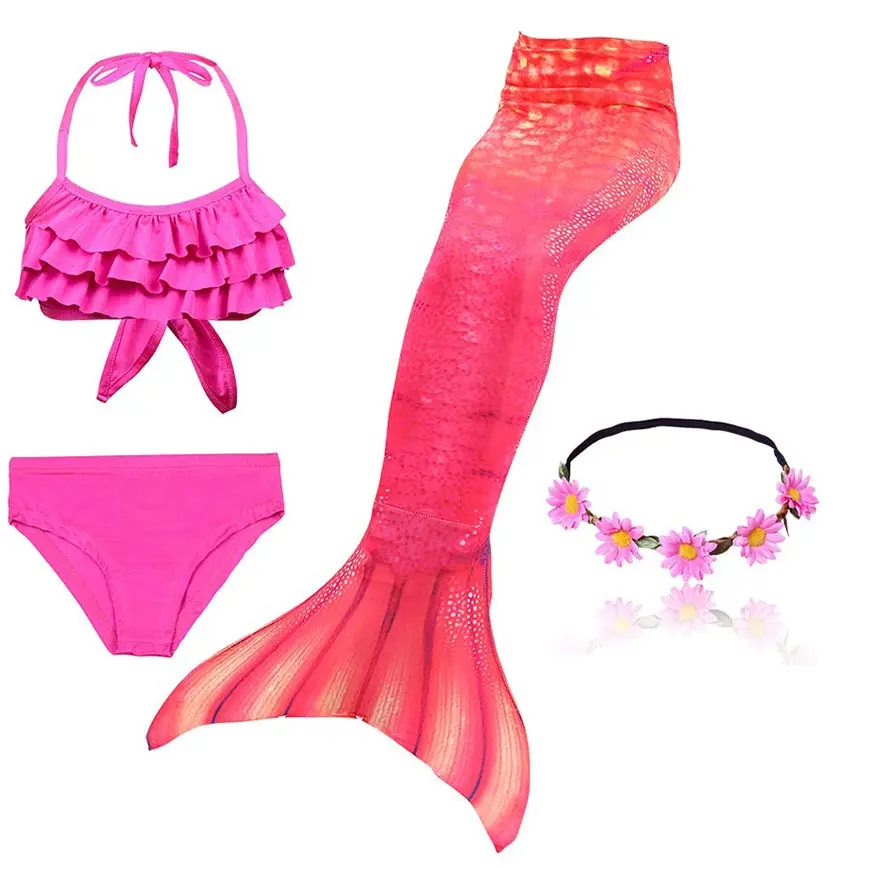 

New Halloween Girls Costume Set Anime Swimsuit Children Mermaid Tails for Swimming Party Cosplay Costume Swimwear for Hot Spring