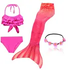 Детский костюм Русалочки Ариэль, купальный костюм для девочек, хвост русалки, без моноласта