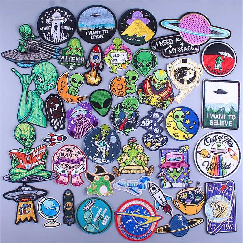 Подвеска в виде космонавта и планеты нашивки на одежду Alien UFO термоклейкие | Дом