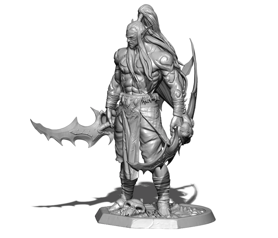 

1/24 75mm 1/18 100mm Resin Model Warcraft Illidan 3D Printing Figure Unpaint No Color RW-053
