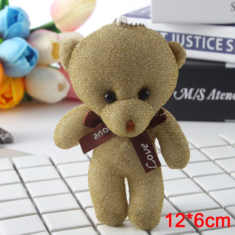 

1PCS Mini Teddy Bear Stuffed Animals Plush Toy Bouquet Bears Flowers for Wedding Gift Little Bear Small Pendant