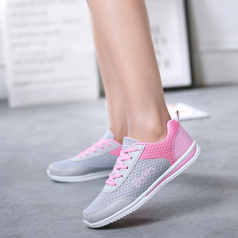 Новый Женские кроссовки обувь из дышащего сетчатого материала для туфли лодочки