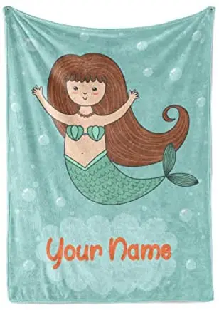 

Изготовленный на заказ светло-Синяя Русалка коралловый флис Одеяло для детей, нарядная детская одежда для маленьких мальчиков и девочек, дл...