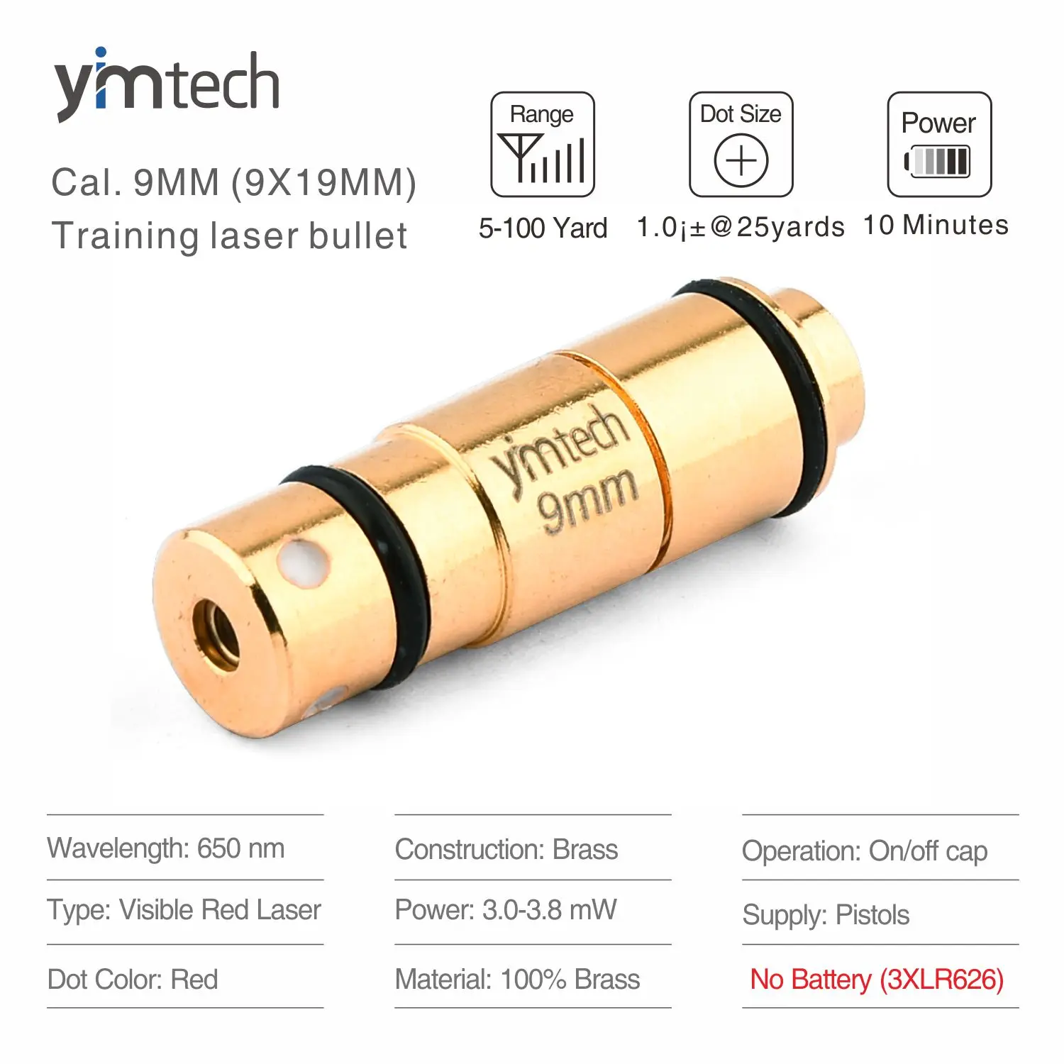 Лазерная тренировочная Пуля 9 мм Luger para 9x19 мм, лазерная Пуля 9x21 мм, тактическая красная точка, лазерный тренировочный картридж для обучения сухому огню