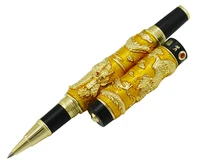 jinhao gold cloisonne double dragon rollerball pen with smooth ink refill advanced craft writing gift pen for business graduate