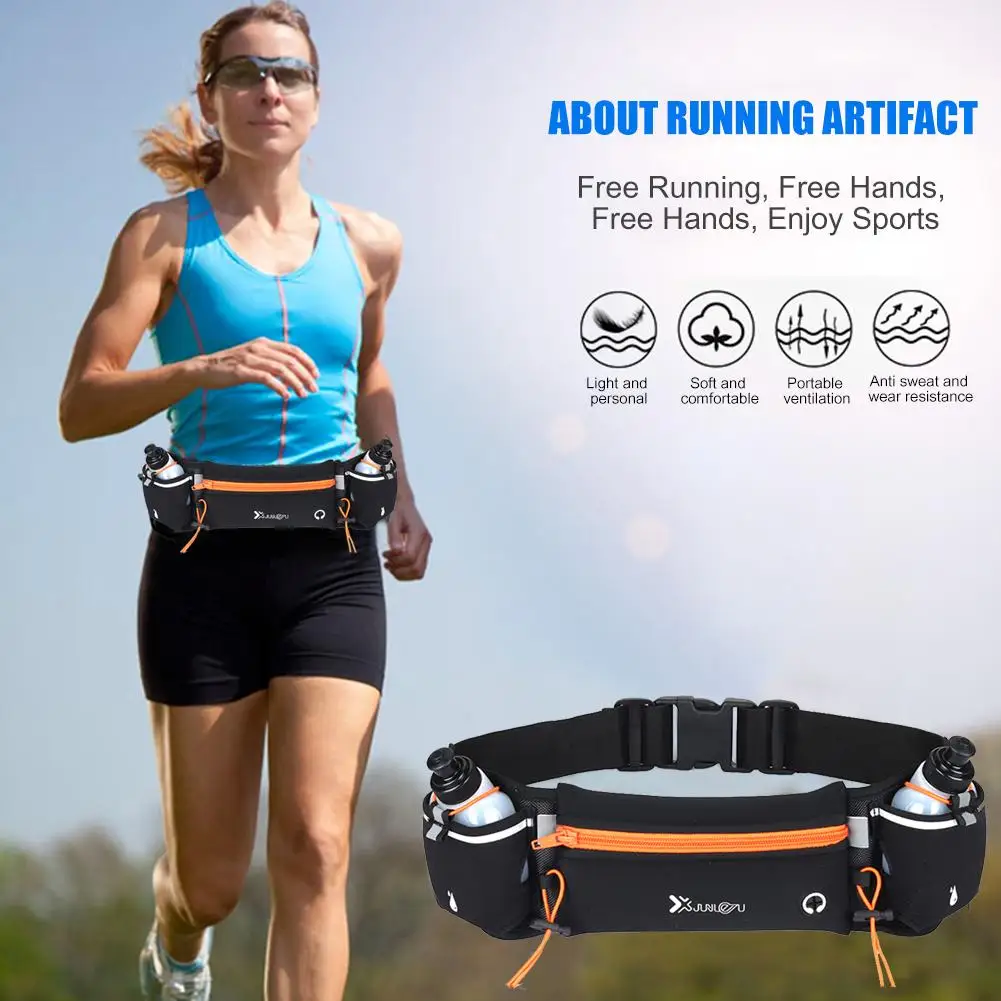 

New Fashion Running Bags Delicate Texture Waterproof Fanny Waist Belt Packs Outdoor Running Travel Kettle Pouch Belly Bags